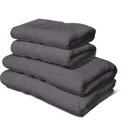 Lovely Home Juego de 4 toallas Gris antracita 2 toallas 50x100 cm + 2 toallas 70x140 cm