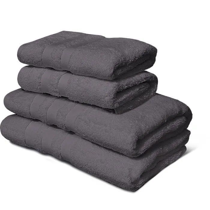 Lovely Home Juego de 4 toallas Gris antracita 2 toallas 50x100 cm + 2 toallas 70x140 cm Lovely Home Juego de 4 toallas Gris antracita 2 toallas 50x100 cm + 2 toallas 70x140 cm