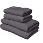 Lovely Home Juego de 4 toallas Gris antracita 2 toallas 50x100 cm + 2 toallas 70x140 cm