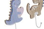DKD Home Decor Perchero Kids Dino 23 Natural Azul 4.5 x 20 x 14 cm (6 Unidades)