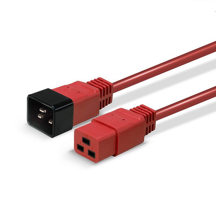 Lindy Cable de Extensión de Alimentación IEC C19 a C20 3m Rojo
