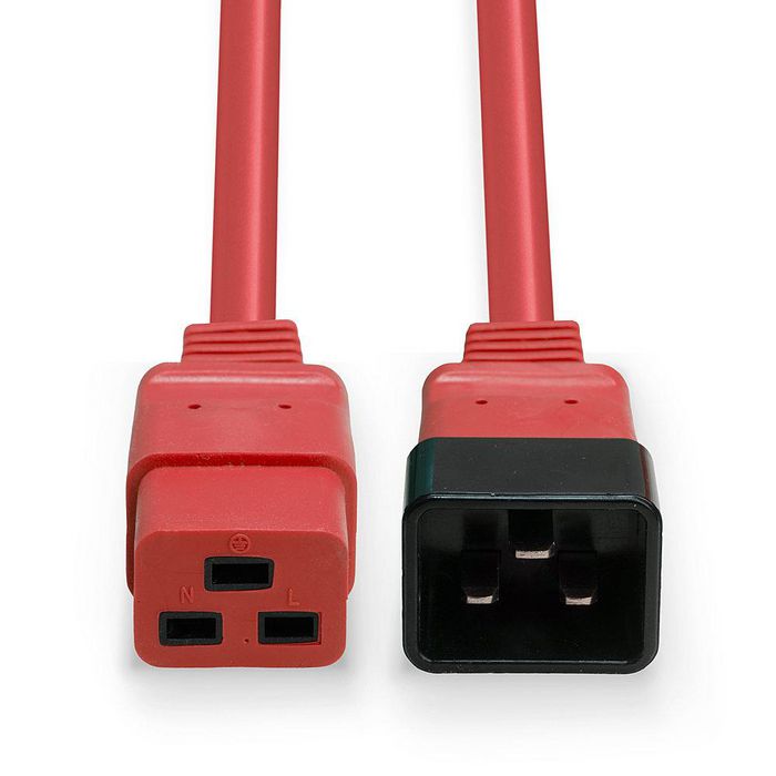 Lindy Cable de Extensión de Alimentación IEC C19 a C20 3m Rojo