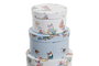 DKD Home Decor Set de 10 Cajas de Almacenaje Redondas de Cartón, Azul