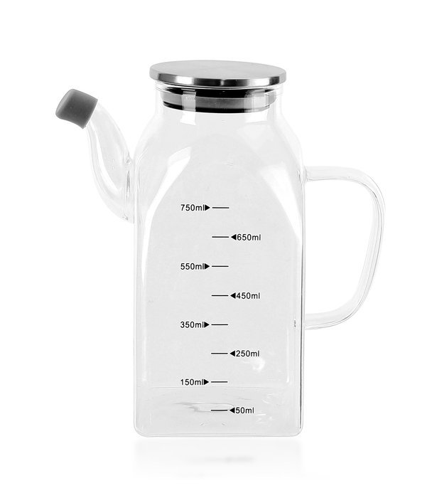 La Mediterranea Aceitera Cuadrada de Borosilicato con Tapa de Metal 750ml La Mediterranea Aceitera Cuadrada de Borosilicato con Tapa de Metal 750ml