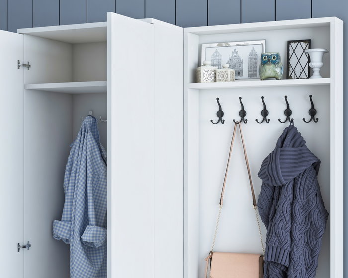 Hanah Home M5 - 1561 Recibidor Escandinavo Blanco con Cajón y Estantes, Mueble para Vestíbulo Organizado y Elegante Hanah Home M5 - 1561 Recibidor Escandinavo Blanco con Cajón y Estantes, Mueble para Vestíbulo Organizado y Elegante