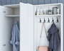 Hanah Home M5 - 1561 Recibidor Escandinavo Blanco con Cajón y Estantes, Mueble para Vestíbulo Organizado y Elegante