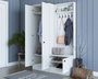 Hanah Home M5 - 1561 Recibidor Escandinavo Blanco con Cajón y Estantes, Mueble para Vestíbulo Organizado y Elegante