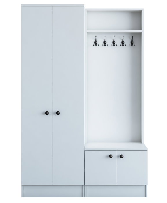 Hanah Home M5 - 1561 Recibidor Escandinavo Blanco con Cajón y Estantes, Mueble para Vestíbulo Organizado y Elegante Hanah Home M5 - 1561 Recibidor Escandinavo Blanco con Cajón y Estantes, Mueble para Vestíbulo Organizado y Elegante