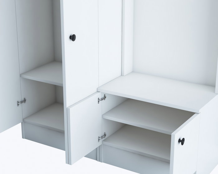 Hanah Home M5 - 1561 Recibidor Escandinavo Blanco con Cajón y Estantes, Mueble para Vestíbulo Organizado y Elegante Hanah Home M5 - 1561 Recibidor Escandinavo Blanco con Cajón y Estantes, Mueble para Vestíbulo Organizado y Elegante