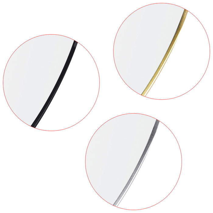 Home Deco Factory Espejo Extraplano Redondo Colección Mirage Diámetro 55 cm Dorado Plateado Negro