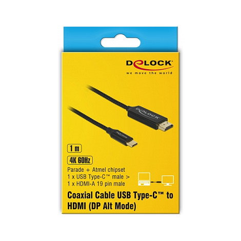 DeLOCK Adaptador de cable USB Tipo C a HDMI 4K 60Hz 1m 84904 DeLOCK Adaptador de cable USB Tipo C a HDMI 4K 60Hz 1m 84904