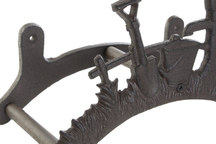 DKD Home Decor Sujetamangueras Terraza Y Jardin Marron Oscuro 14 x 19 x 27 cm Hierro Fundido