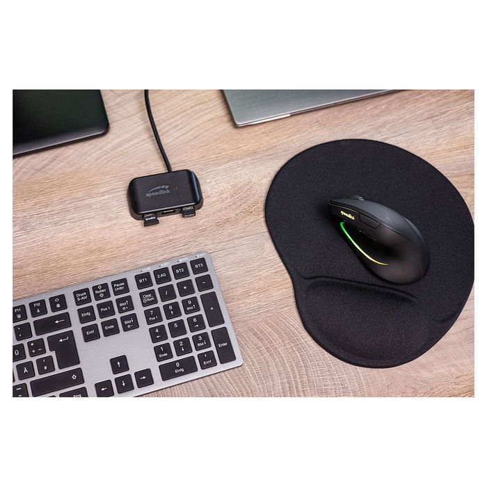 Speedlink SL-630026-BK Ratón Vertical Inalámbrico Recargable Óptico 3200 DPI Negro