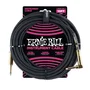 Ernieball Cable de Instrumento Trenzado Jack-Jack 2.54 M Negro Conectores Dorados