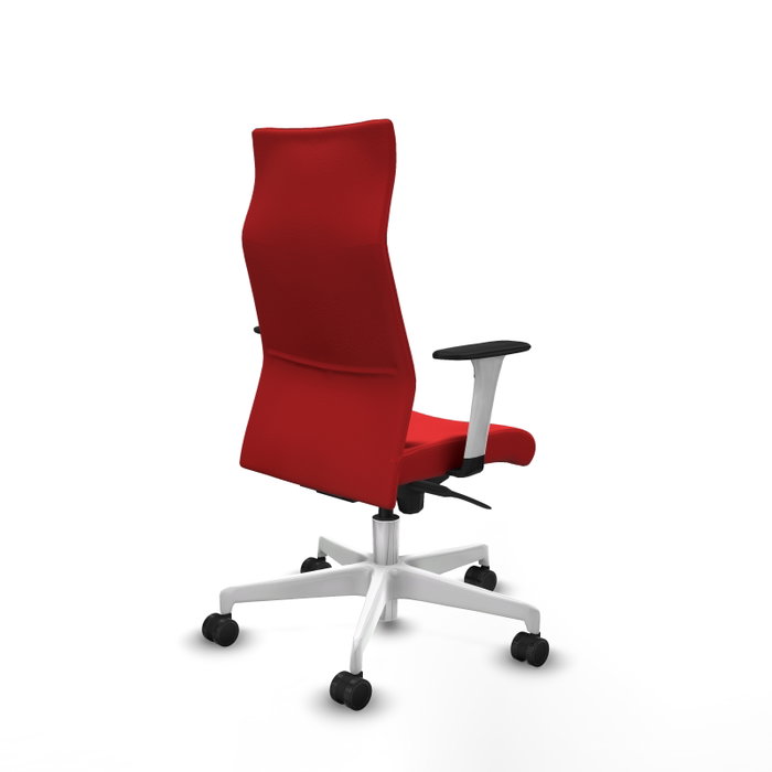 PIQUERAS Y CRESPO Sillón Albacete Rojo con Mecanismo Sincro y Base Blanca