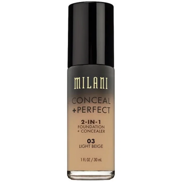Milani Conceal + Perfect Base líquida y corrector 2 en 1, 03, Beige claro, 30 ml Milani Conceal + Perfect Base líquida y corrector 2 en 1, 03, Beige claro, 30 ml