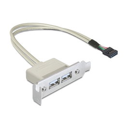 DeLOCK Cable USB 2.0 de 0,5 m con placa de ranura USB A