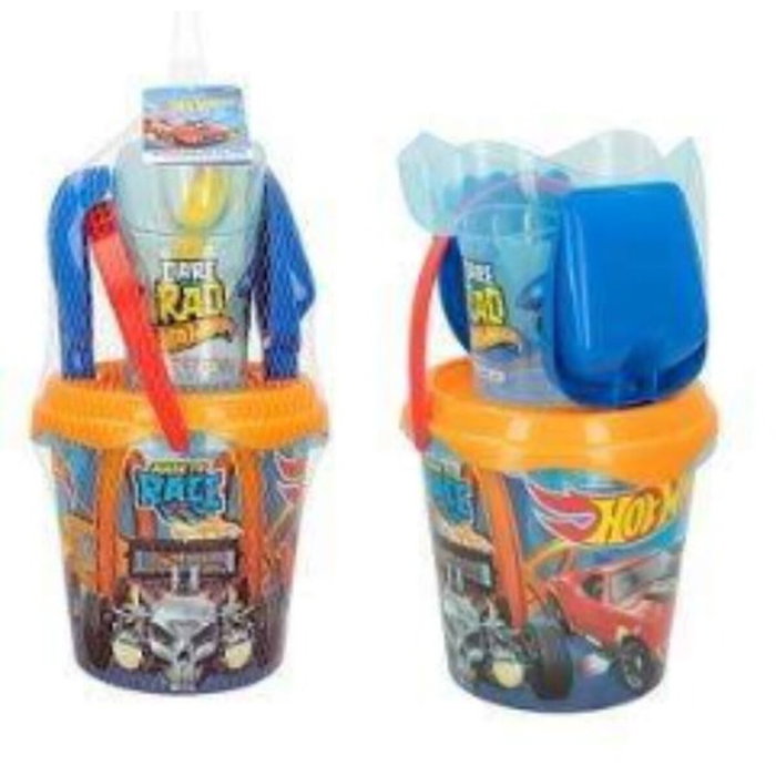 Color Baby Hot Wheels Cubo de Playa 18 cm con Accesorios