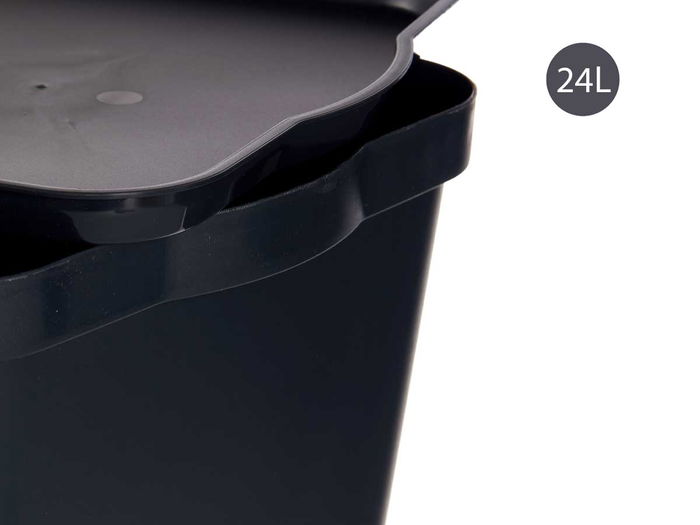 Kipit Caja de Plástico con Tapa 24L Antracita 29.3x24.5x45 cm (Set de 6)