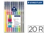 Staedtler Rotulador Triplus Color 323 Estuche 20 Unidades Colores Surtidos Tinta Antiseado Punta 1.6mm 97% Plástico Reciclado
