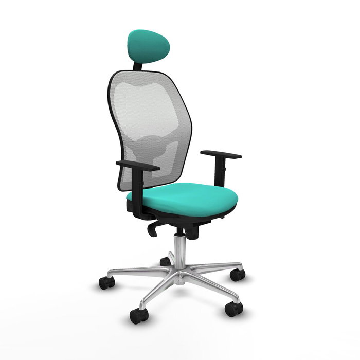 PIQUERAS Y CRESPO Silla de oficina Jorquera con mecanismo Sincro, Turquesa y Blanco PIQUERAS Y CRESPO Silla de oficina Jorquera con mecanismo Sincro, Turquesa y Blanco
