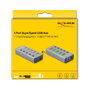 DeLOCK Hub USB 3.2 Gen 1 con 4 Puertos USB-A, Carga Rápida y USB-C PD 3.0 Gris