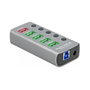 DeLOCK Hub USB 3.2 Gen 1 con 4 Puertos USB-A, Carga Rápida y USB-C PD 3.0 Gris
