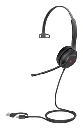Yealink UH37 Mono Teams Auriculares Monoaurales USB Type-C/A Negro