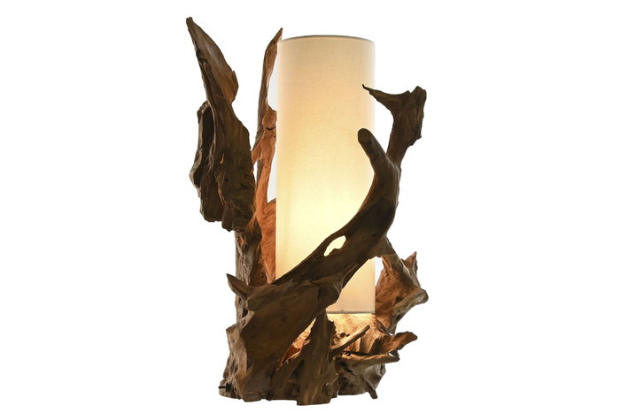 DKD Home Decor Lámpara de Sobremesa de Teca y Hierro 30x55x80 cm DKD Home Decor Lámpara de Sobremesa de Teca y Hierro 30x55x80 cm