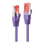 LINDY Cable de Red Cat6 S/FTP (S-STP) Patch RJ-45 a RJ-45, 0.5 m, Violeta, 47821