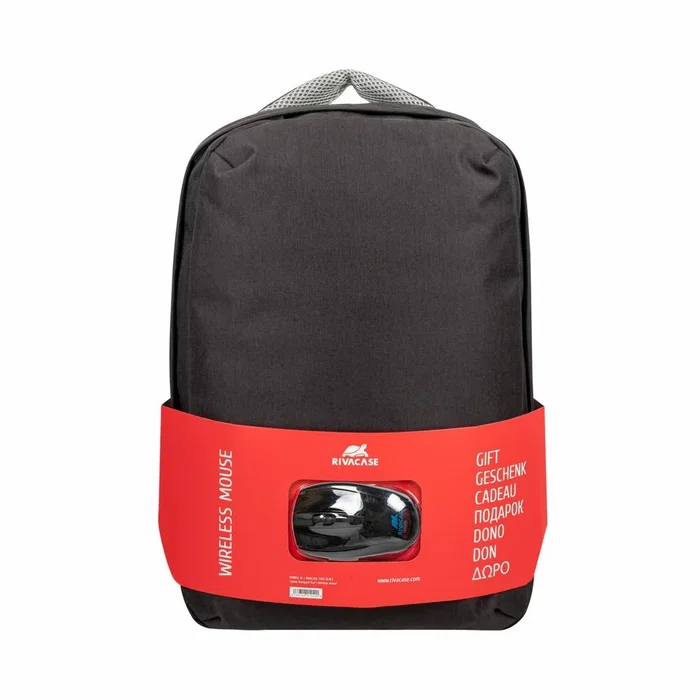 Rivacase Bundle 7563 Mochila para Portátil 39,6 cm (15.6") con Ratón Inalámbrico USB, Negro
