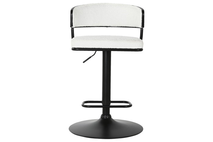 DKD Home Decor Taburete Moderno Blanco Metal Poliester Bucle 48 x 83.5 x 48.5 cm
