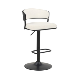 DKD Home Decor Taburete Moderno Blanco Metal Poliester Bucle 48 x 83.5 x 48.5 cm