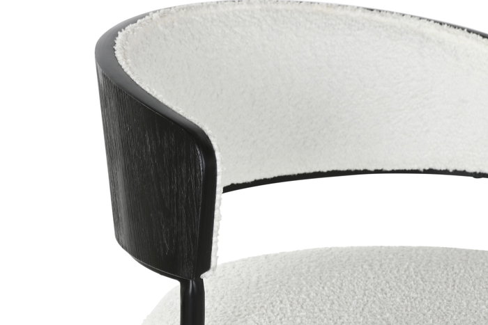 DKD Home Decor Taburete Moderno Blanco Metal Poliester Bucle 48 x 83.5 x 48.5 cm
