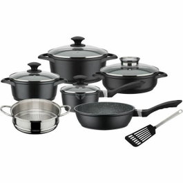GSW Batería Granito Gourmet de aluminio forjado, 10 piezas, Inducción