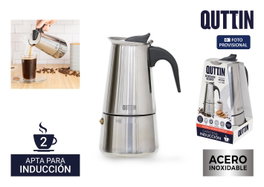 Inde Set de 6 Cafeteras de 2 Servicios para Inducción en Acero Inoxidable