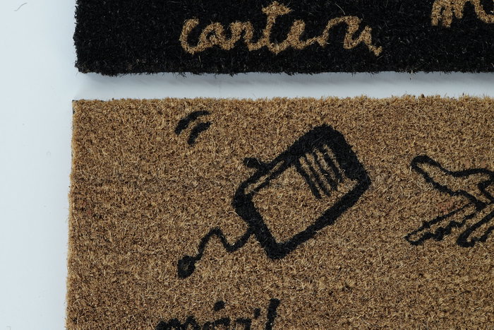 DKD Home Decor Felpudo Marron Claro Negro Fibra Coco PVC 40 x 1.5 x 60 cm (6 Unidades)
