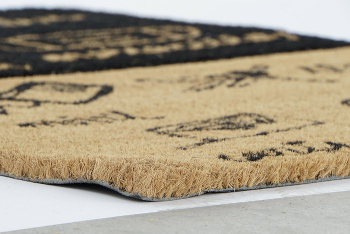 DKD Home Decor Felpudo Marron Claro Negro Fibra Coco PVC 40 x 1.5 x 60 cm (6 Unidades)