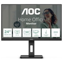 Monitor Profesional AOC 24P3CV 23.8"/ Full HD/ Multimedia/ Regulable en altura/ Negro