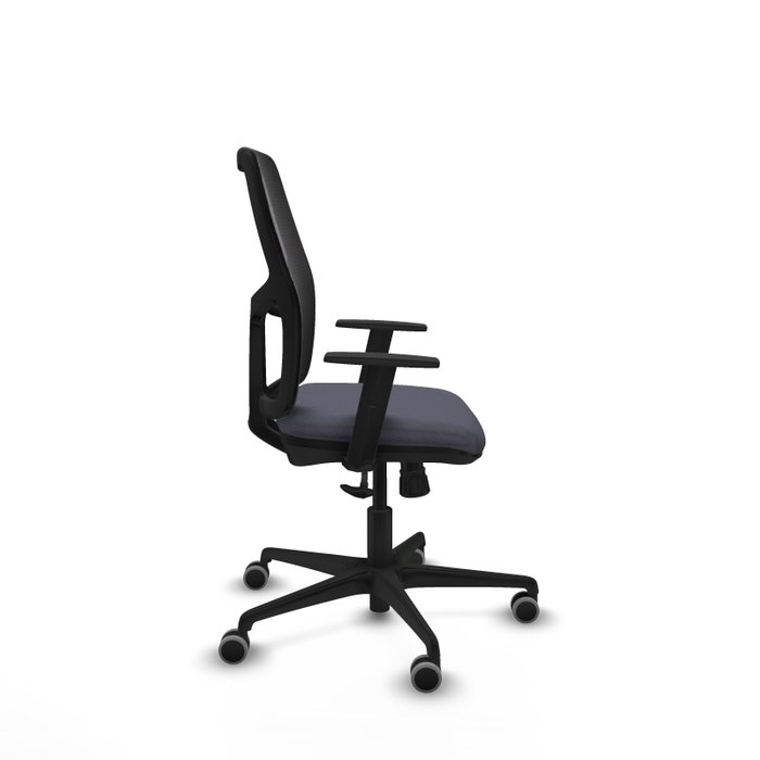Silla de oficina Alfera con mecanismo Sincro tapizada con Tela color Gris oscuro y malla color Negro. Equipada con lumbar 1D, Brazos 1D y Ruedas 65 mm parqué Silla de oficina Alfera con mecanismo Sincro tapizada con Tela color Gris oscuro y malla color Negro. Equipada con lumbar 1D, Brazos 1D y Ruedas 65 mm parqué