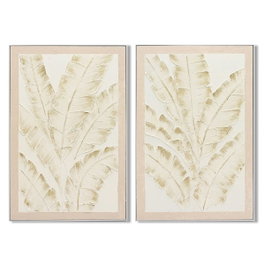 DKD Home Decor Cuadro Lienzo MDF Palmera Surtido de 2 Piezas