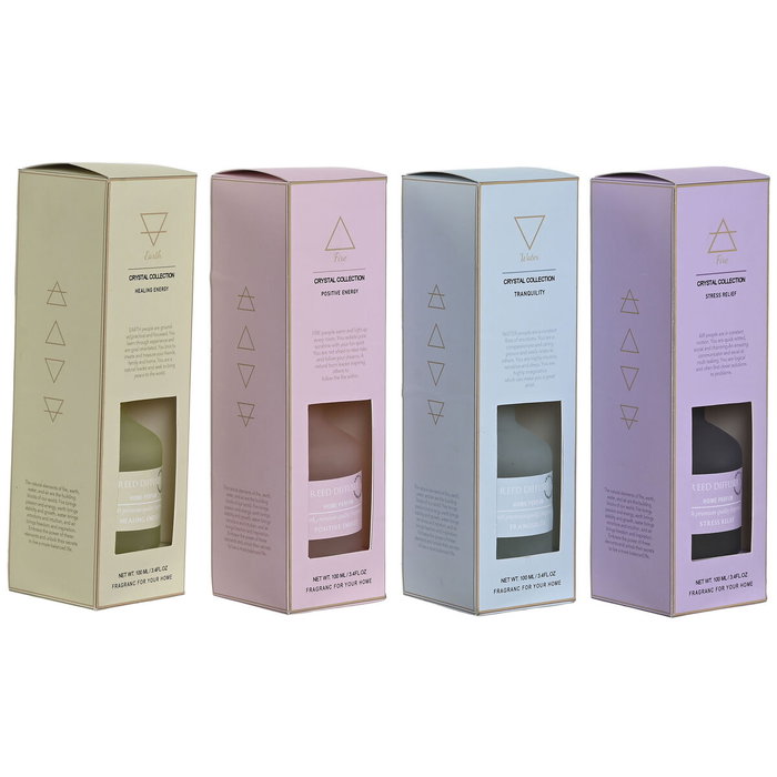 DKD Home Decor Ambientador Mikado Cristal 100 ml Pack de 4 Surtido