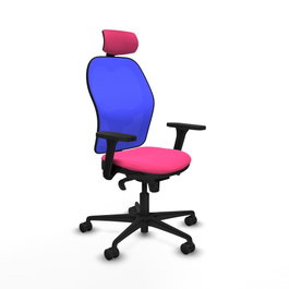 PIQUERAS Y CRESPO Silla de oficina Jorquera con mecanismo Sincro, Rosa y Azul