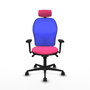 PIQUERAS Y CRESPO Silla de oficina Jorquera con mecanismo Sincro, Rosa y Azul
