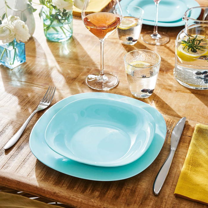 Plato Postre Opal Carine Turquesa Luminarc 19 cm