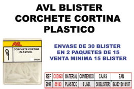 Corchete para cortina de plástico modelo 2097 en blíster