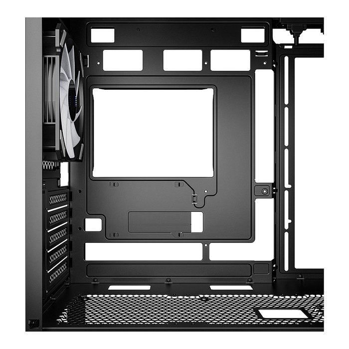 Sharkoon MK2 RGB Caja PC Gaming Micro Torre ATX Negro, Panel Lateral de Cristal Templado, 2 Ventiladores 120mm Preinstalados (1 RGB), Sin Fuente, Soporte GPU 41cm