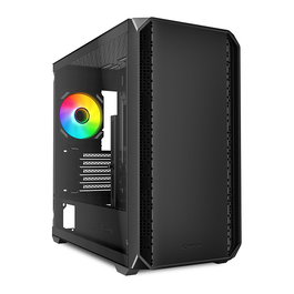 Sharkoon MK2 RGB Caja PC Gaming Micro Torre ATX Negro, Panel Lateral de Cristal Templado, 2 Ventiladores 120mm Preinstalados (1 RGB), Sin Fuente, Soporte GPU 41cm