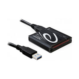 DeLOCK Card Reader USB 3.2 Gen 1 All-in-One, Lectura de CF, SD, microSDHC, SDXC, MS Duo, MMC, xD, Compatible con Windows y Mac, Negro