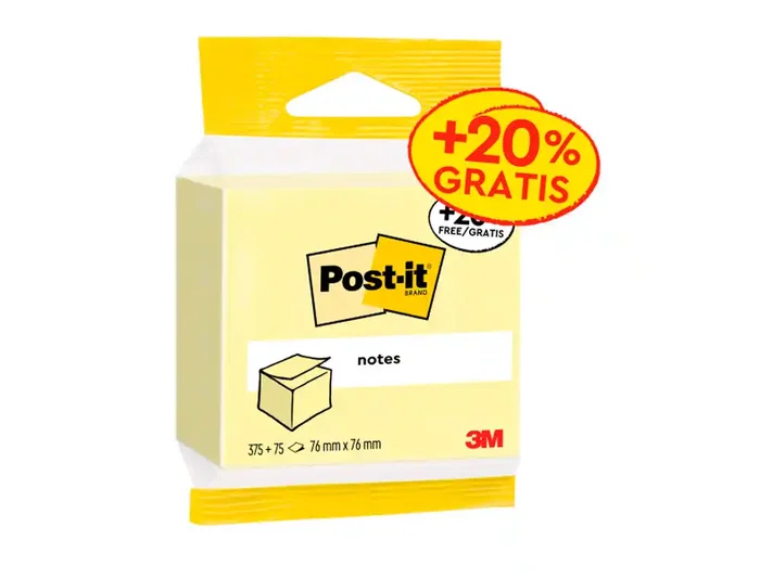 Post-it Bloc de Notas Adhesivas Quita y Pon Cubo 76x76 mm Expositor Suelo 96 Unidades Surtidas 5426-P 2014-UCP 2014-LPP